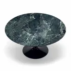 Moderne ronde tafel in Carrara-marmer en Marquinia, gemaakt in Italië – dollars Viadurini