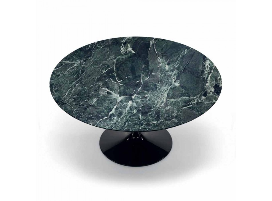 Moderne ronde tafel in Carrara-marmer en Marquinia, gemaakt in Italië – dollars Viadurini