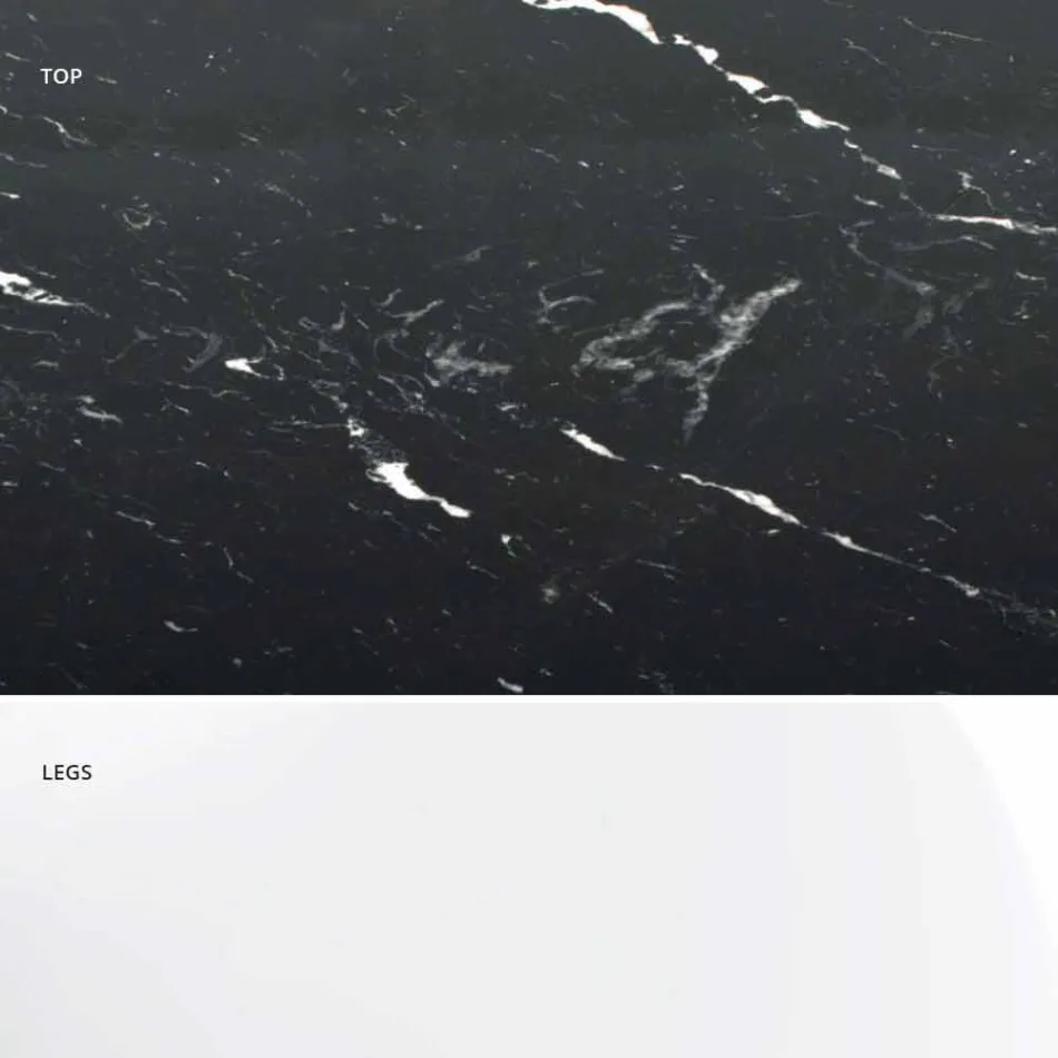 Moderne ronde tafel in Carrara-marmer en Marquinia, gemaakt in Italië – dollars Viadurini