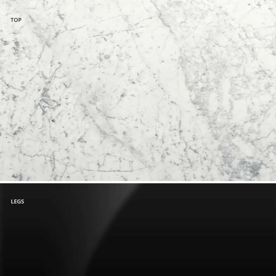 Moderne ronde tafel in Carrara-marmer en Marquinia, gemaakt in Italië – dollars Viadurini