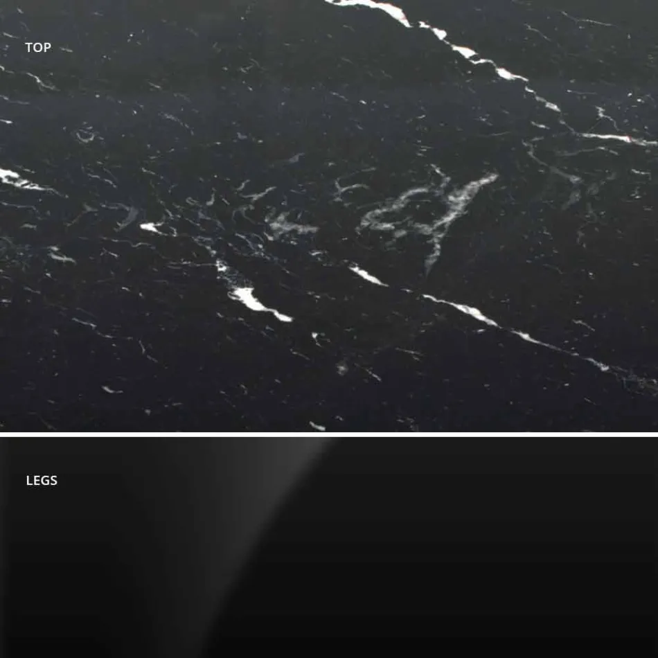 Moderne ronde tafel in Carrara-marmer en Marquinia, gemaakt in Italië – dollars Viadurini