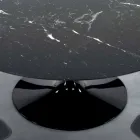 Moderne ronde tafel in Carrara-marmer en Marquinia, gemaakt in Italië – dollars Viadurini