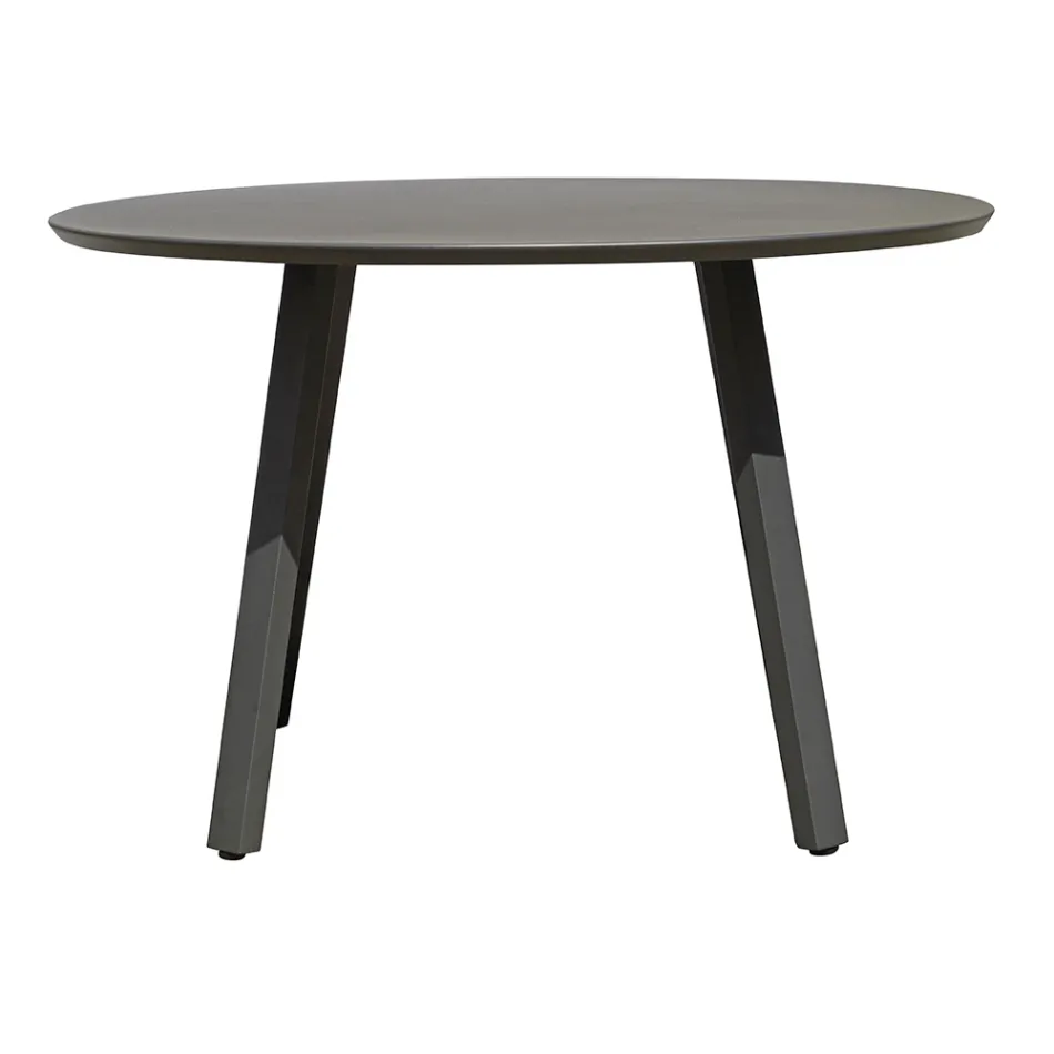 Averis 120cm ronde tuintafel in antraciet aluminium Viadurini