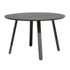 Averis 120cm ronde tuintafel in antraciet aluminium Viadurini