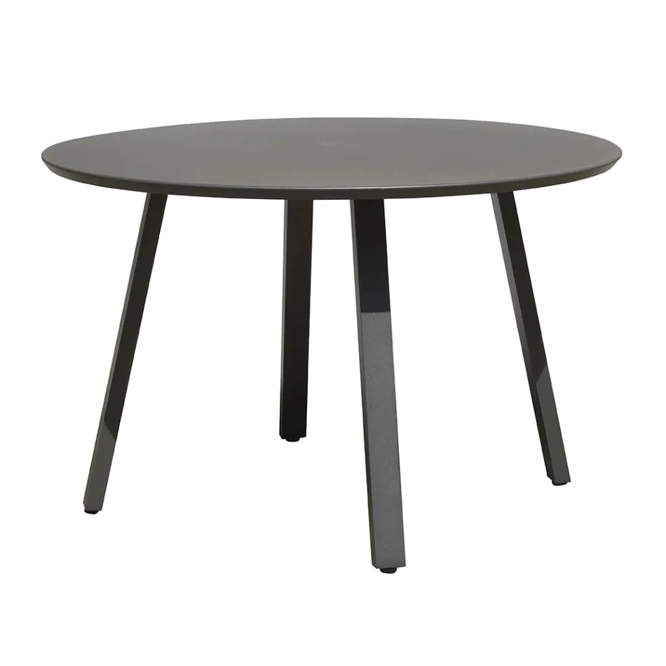 Averis 120cm ronde tuintafel in antraciet aluminium Viadurini
