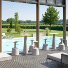 Polyethyleen ronde tafel Slide Hoplà (H110) hpl top made in Italy Viadurini