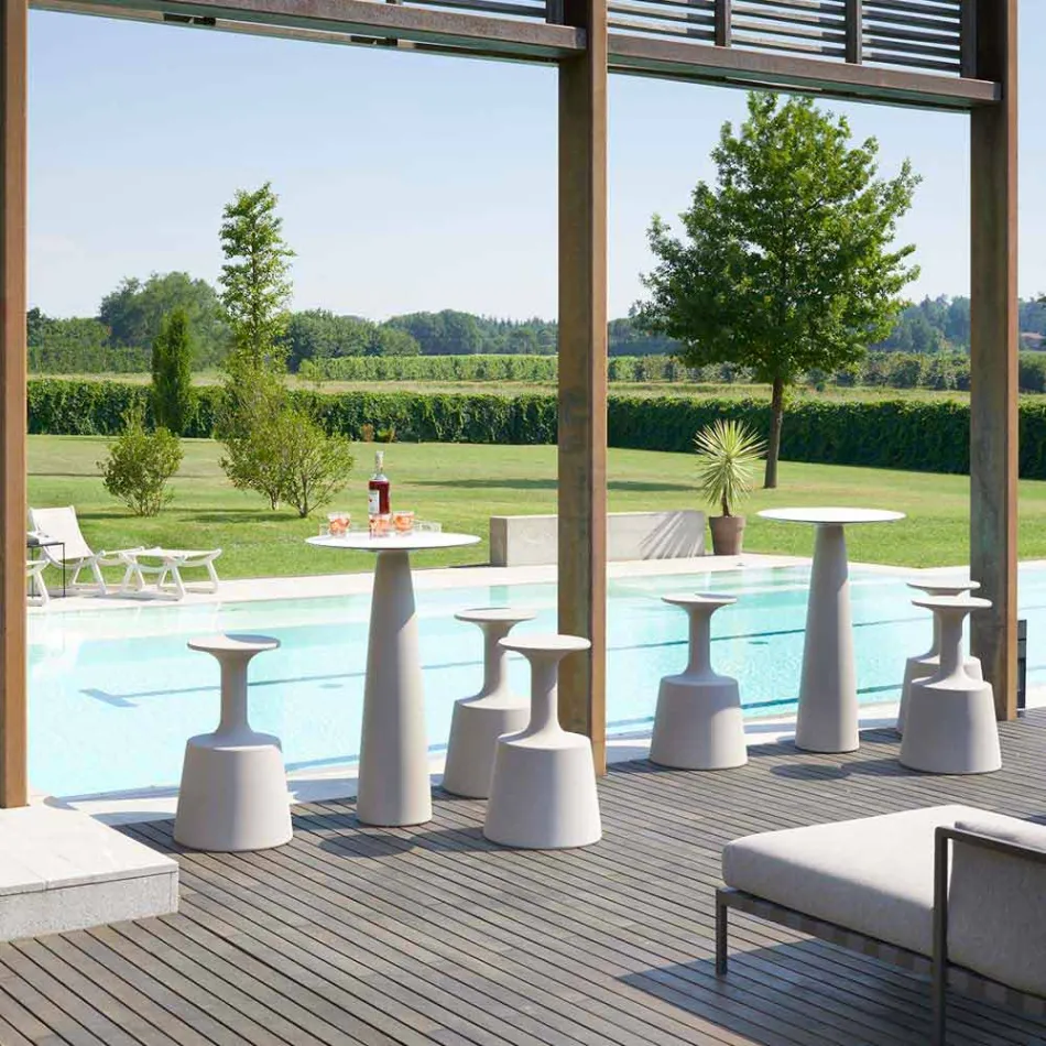 Polyethyleen ronde tafel Slide Hoplà (H110) hpl top made in Italy Viadurini