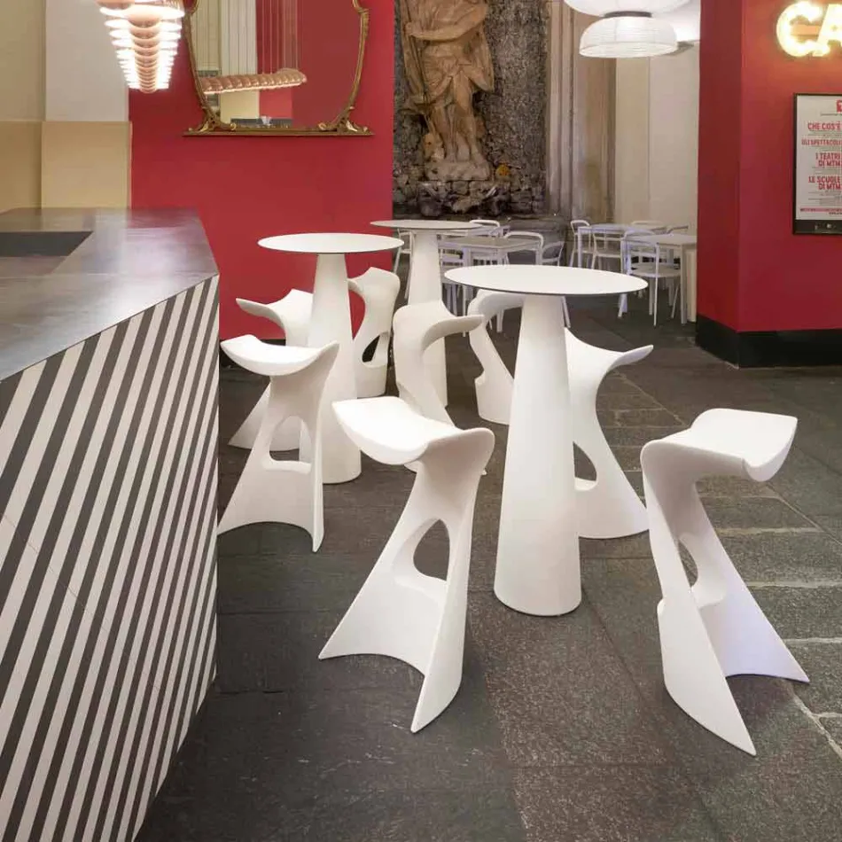 Polyethyleen ronde tafel Slide Hoplà (H110) hpl top made in Italy Viadurini