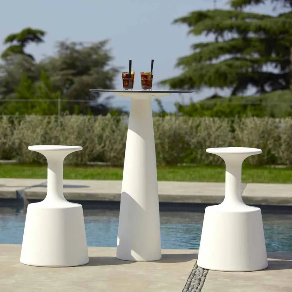 Polyethyleen ronde tafel Slide Hoplà (H110) hpl top made in Italy Viadurini