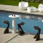 Polyethyleen ronde tafel Slide Hoplà (H110) hpl top made in Italy Viadurini