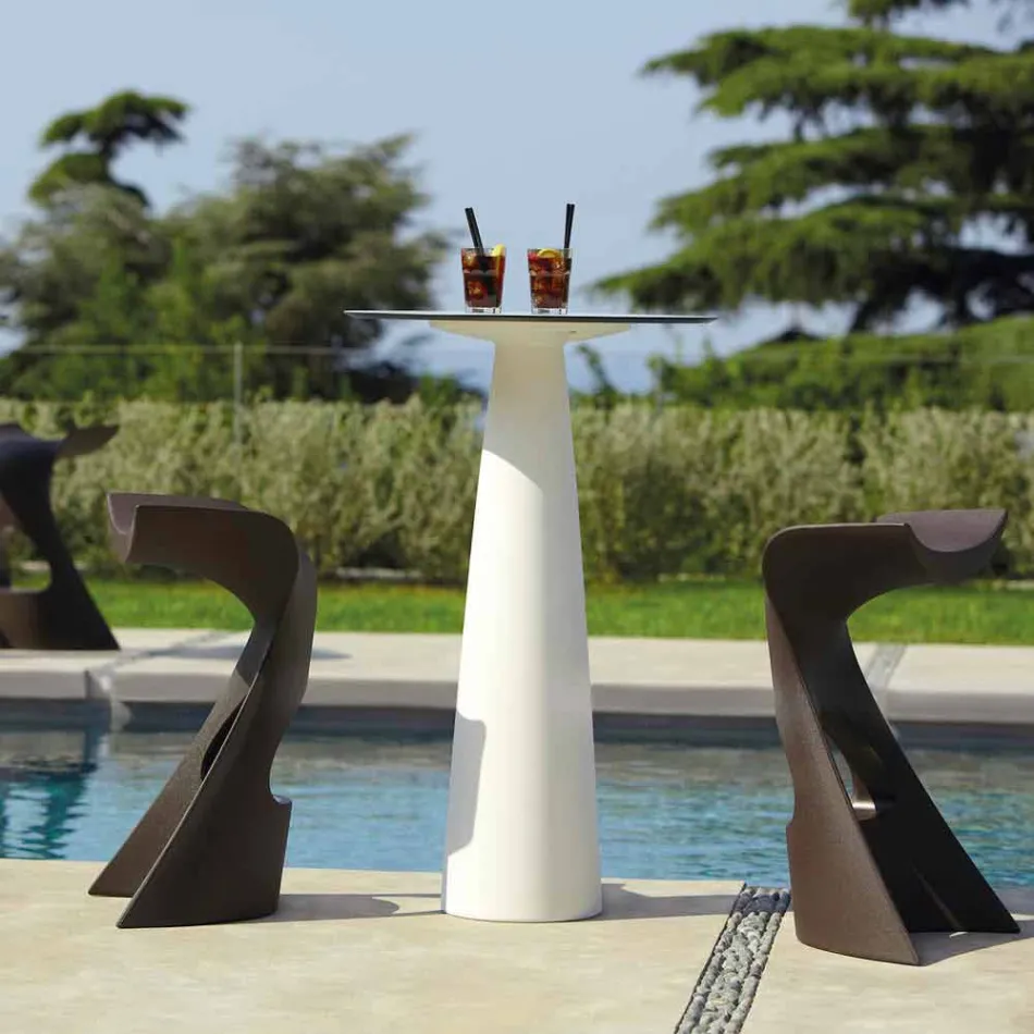 Polyethyleen ronde tafel Slide Hoplà (H110) hpl top made in Italy Viadurini