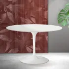 Saarinen Tulip ronde tafel H 74 cm in mat wit Florim keramiek - Scarlet Viadurini