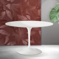 Saarinen Tulip ronde tafel H 74 cm in mat wit Florim keramiek - Scarlet