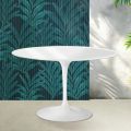 Saarinen Tulip ronde tafel H 74 cm in glanzend wit Florim keramiek - Scarlet