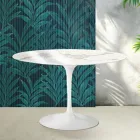 Saarinen ronde tulpvormige tafel H 74 cm in glanzend Statuario Florim keramiek - Scharlakenrood Viadurini