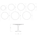 Saarinen Tulip ronde tafel H 74 cm in Florim Statuario mat keramiek - Scharlakenrood Viadurini
