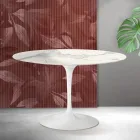 Saarinen Tulip ronde tafel H 74 cm in Florim Statuario mat keramiek - Scharlakenrood Viadurini