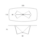 Eetkamertafelblad van mat keramiek en metalen poten - Monacco Viadurini