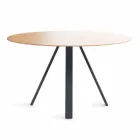 Ronde eettafel in metaal en MDF Made in Italy - Cornelius Viadurini