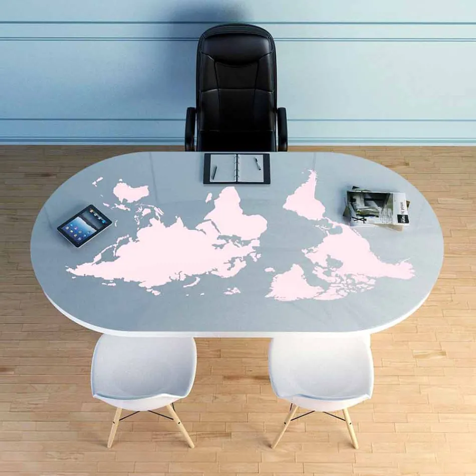 Moderne bureau tafel met glazen blad gemaakt in Italië, Pontida Viadurini