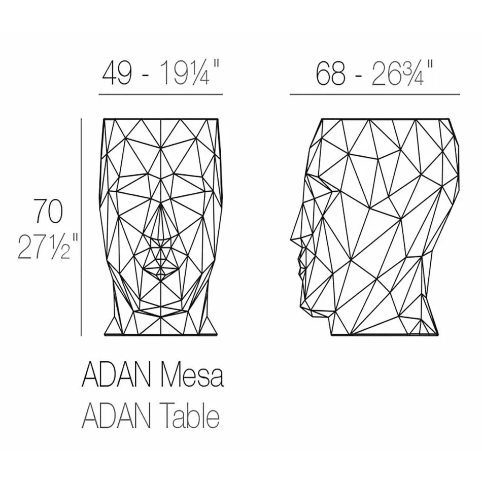 Adan by Vondom design outdoor tafel / kruk, in polyethyleen Viadurini