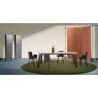 Moderne salontafel in staal met design marmeren blad - Aronte Viadurini