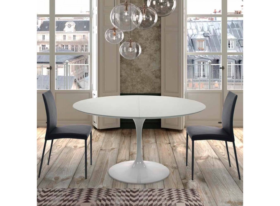 Ronde tafel uitschuifbaar tot 170 cm in laminaat Made in Italy - Dollars Viadurini