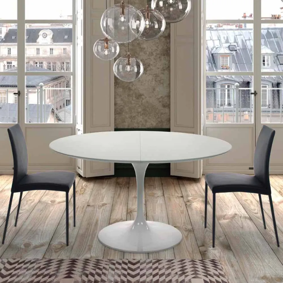 Ronde tafel uitschuifbaar tot 170 cm in laminaat Made in Italy - Dollars Viadurini