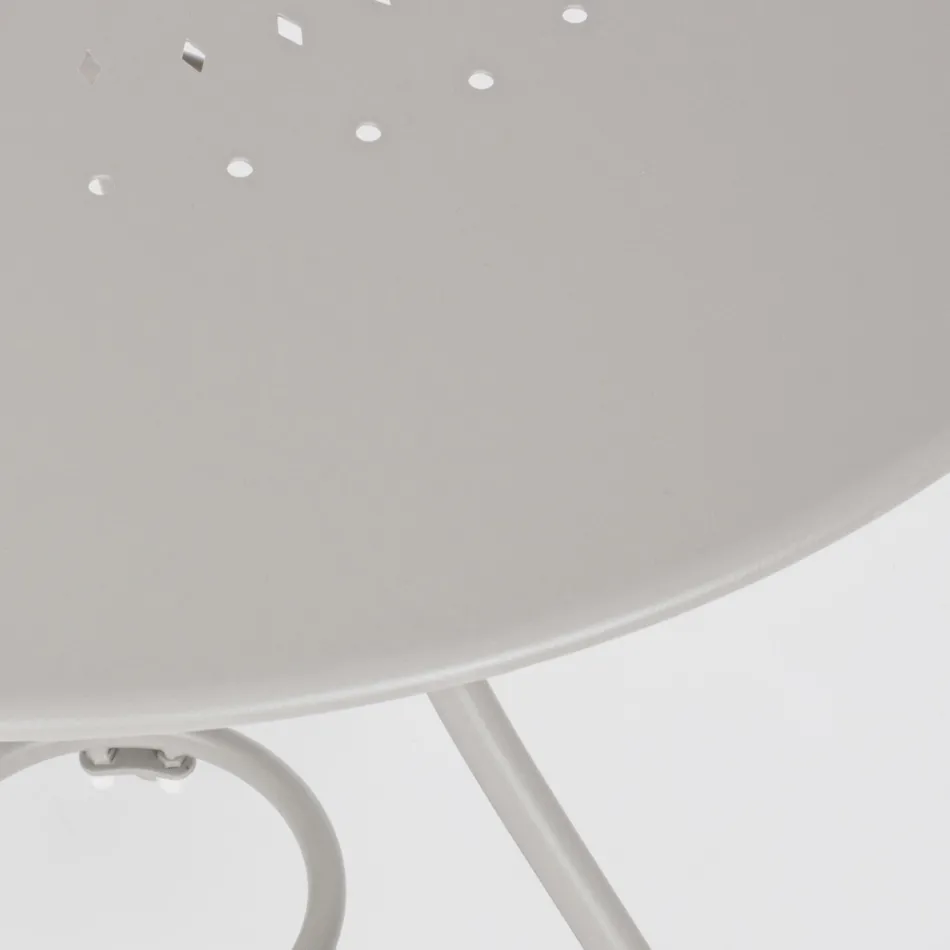 Ronde tuintafel in Shabby Chich-stijl in geverfd staal - Betovering Viadurini