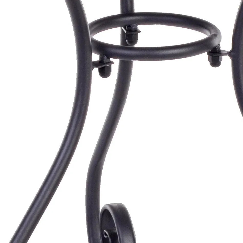 Ronde tuintafel in Shabby Chich-stijl in geverfd staal - Betovering Viadurini