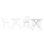 Ronde tuintafel in Shabby Chich-stijl in geverfd staal - Betovering Viadurini