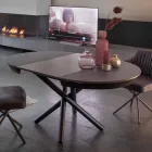 Ronde eettafel uitschuifbaar tot 165 cm met keramisch blad - Pistolero Viadurini