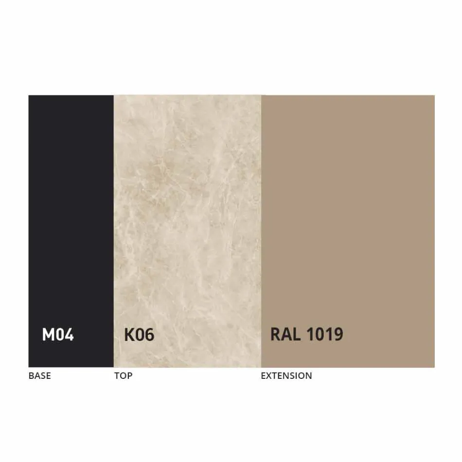 Ronde eettafel uitschuifbaar tot 165 cm met keramisch blad - Pistolero Viadurini