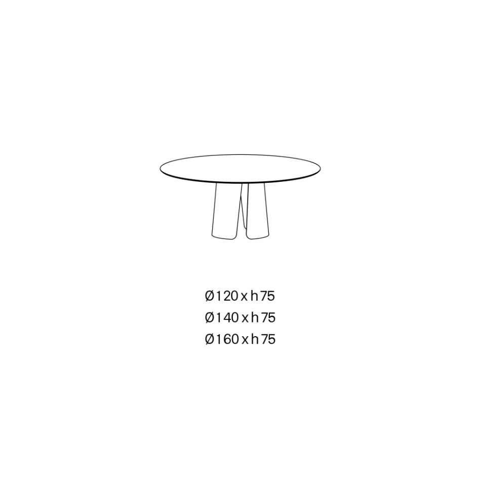 Ronde eettafel met keramisch blad, gemaakt in Italië - Caleido Viadurini
