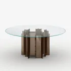 Ronde eettafel van extra helder glas, gemaakt in Italië - Duna Viadurini