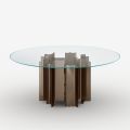 Ronde eettafel van extra helder glas, gemaakt in Italië - Duna