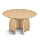 Ronde MDF-tafel voor zes personen in drie kleuren met gebogen poten - Argo Viadurini