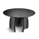 Ronde MDF-tafel voor zes personen in drie kleuren met gebogen poten - Argo Viadurini