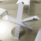 Ronde designtafel d.130 glazen blad gemaakt in Cristal, Italië Viadurini