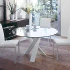 Ronde designtafel d.150 glazen bovenkant gemaakt in Cristal, Italië Viadurini