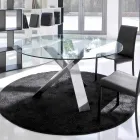Ronde design tafel d.160 kristallen blad gemaakt in Cristal, Italië Viadurini