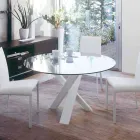 Ronde design tafel d.160 kristallen blad gemaakt in Cristal, Italië Viadurini