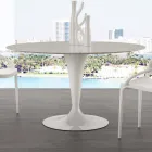 Ronde tafel van 120 cm met witte Carrara-marmeren blad Viadurini