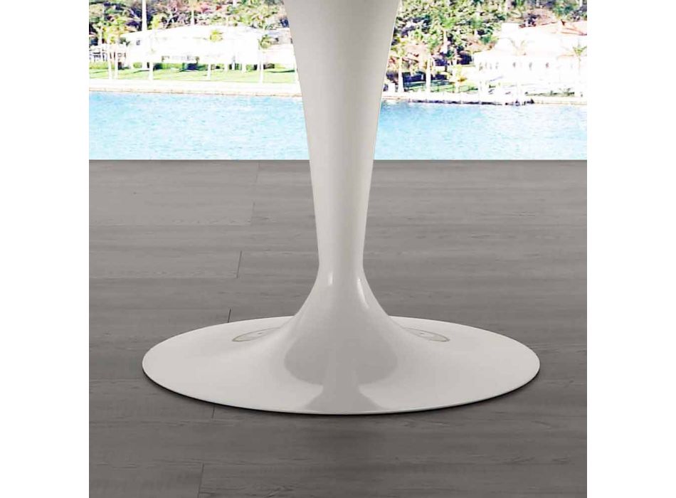 Ronde tafel van 120 cm met witte Carrara-marmeren blad Viadurini