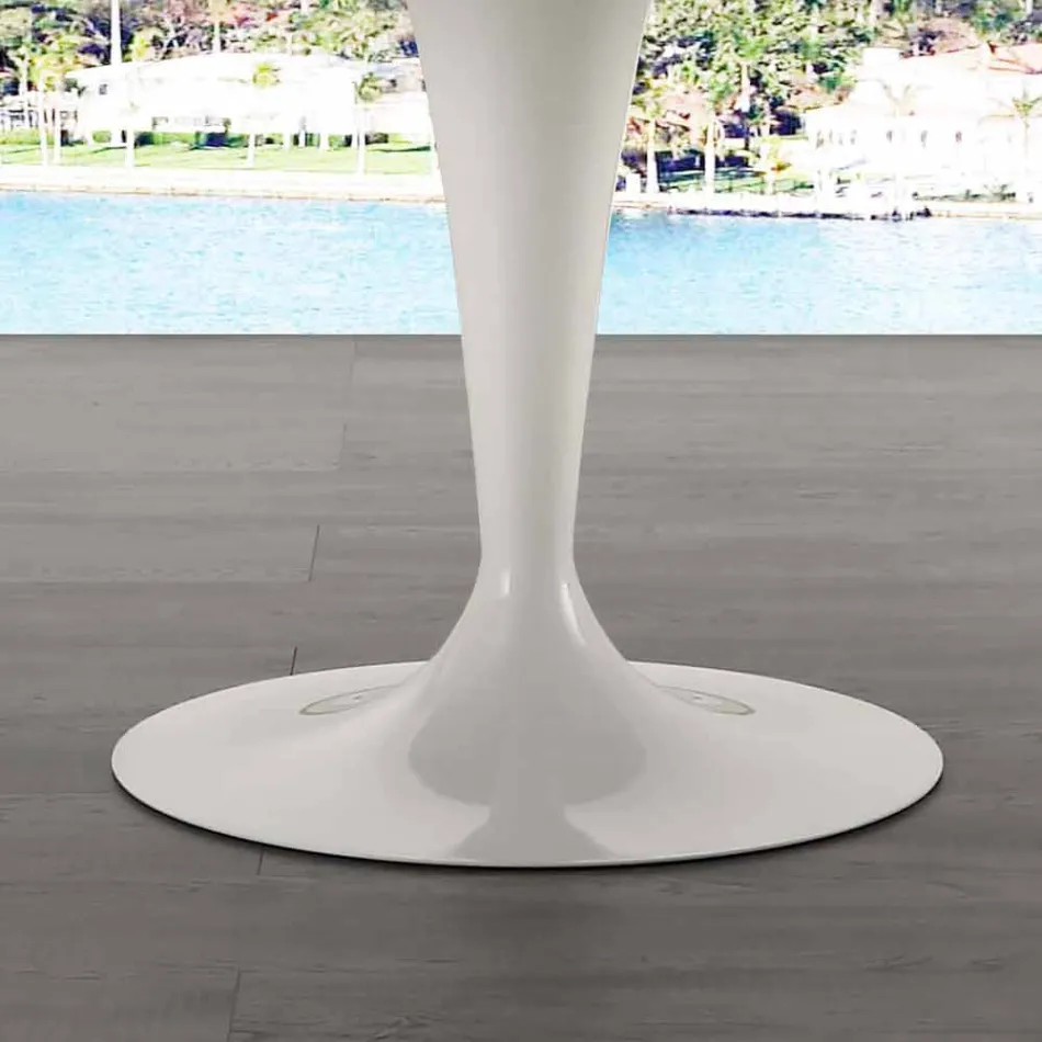 Ronde tafel van 120 cm met witte Carrara-marmeren blad Viadurini