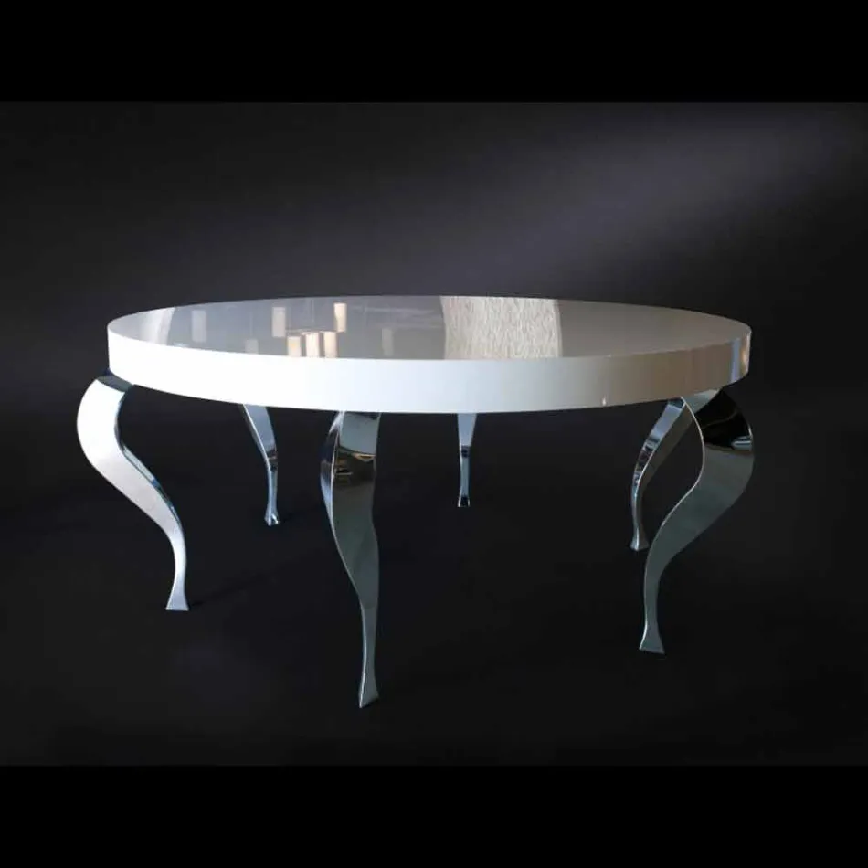 Ronde tafel moderne MDF en Luigi staal Viadurini