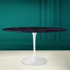 Tulp Tafel Eero Saarine H 73 Ovaal in Keramiek Noir Laurent Made in Italy - Scharlaken Viadurini