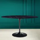 Tulp Tafel Eero Saarine H 73 Ovaal in Keramiek Noir Laurent Made in Italy - Scharlaken Viadurini