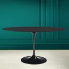 Tulp Tafel Eero Saarine H 73 Ovaal in Keramiek Noir Zacht Made in Italy - Scarlet Viadurini