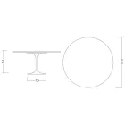 Eero Saarine Tulip Tafel H 74 met Rond Blad in Verde Alpi Marmer - Scarlet Viadurini